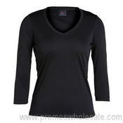 Ladies 3/4 Vneck Slinky Tee images