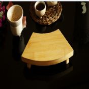 Fanshaped solid wood sushi serving tray images