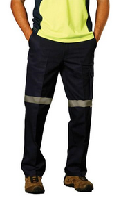 Promotion Mens Heavy Cotton förkrympt Drill Pants med 3 M tejp images