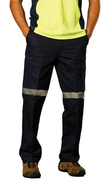 Promotional Mens Heavy Cotton Pre-shrunk Drill Pants with 3M Tapes