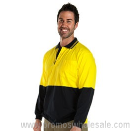 Hi Vis Long Sleeve Cotton Polo