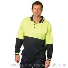 HiVis Truedry Safety Long Sleeve Polo
