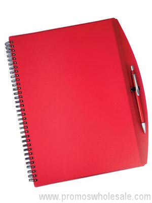 Caderno espiral A4 e caneta