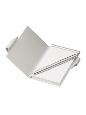 Pocket Aluminium buku catatan dengan pena