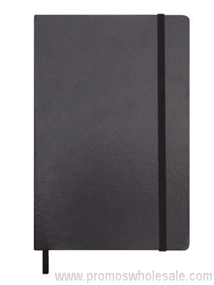 City leather A5 notebook with elastic