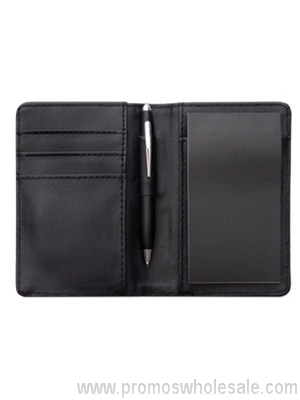 Executive wallet with notepad and pen