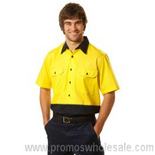 HiVis Two Tone Short Sleeve Cotton Work Shirt images