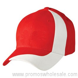 Brushed Cotton Twill Baseball Cap With Contrast Stripe