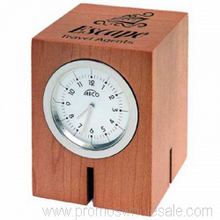 Desk Clock Set into Canadian Maple Wood images