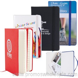 Notebook med elastisk lukning/udvidelig lomme