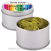 Yellow Light Bulb Paperclips In Silver Round Tin images