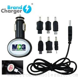 Car Charger with Dual USB Output and 6 Output Cord