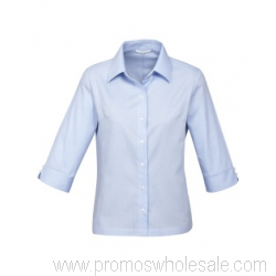 Дамы Luxe 3/4 рукав премиум хлопчатобумажную рубашку