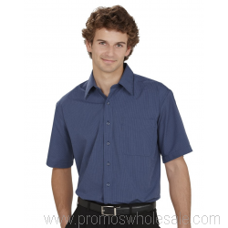 Mens Short Sleeve Micro Check Shirt