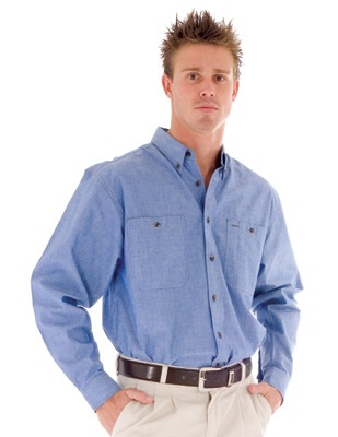 Camicia a manica lunga in Chambray