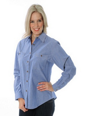 Ladies bomull Chambray skjorte images