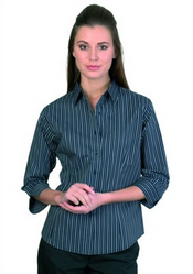 Ladies Stretch Striped Business Shirt images