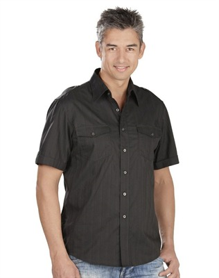 Masculino curto mangas de camisa