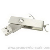 Slim Brushed Metal Swivel USB Drive images
