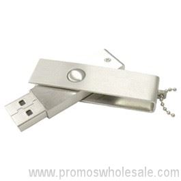 Slim Brushed Metal Swivel USB Drive