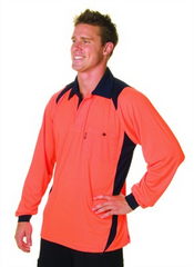 Two Tone Long Sleeve Polo images