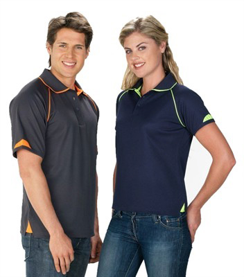 Mens Fluro Trimmed Polo Shirt