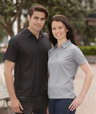 Mens Waffle Knit Polo Shirt