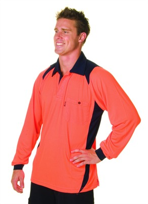 Two Tone Long Sleeve Polo