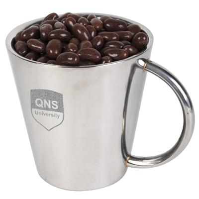 Chocko Beanz dans la tasse à café en acier inoxydable