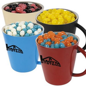 Colour Jelly Beans In Coloured Coffee Mugs images