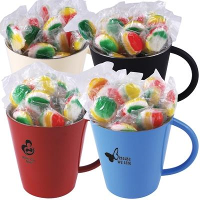 Traffic Lollipops In Coloured Double Wall Coffee Mugs