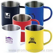 Stainless Steel Coloured Double Wall Mug images