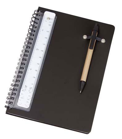 A5 notebook with pen and scale ruler