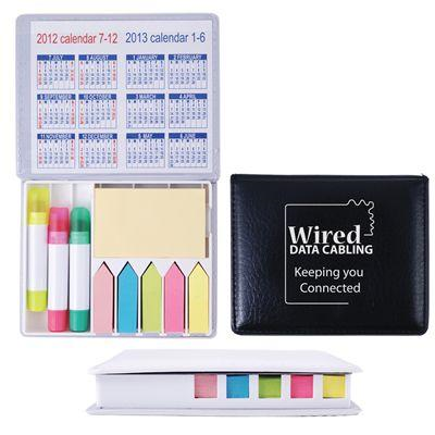Promotional Arctic Desk Caddy Notepad Holder / Wax Highlight Markers
