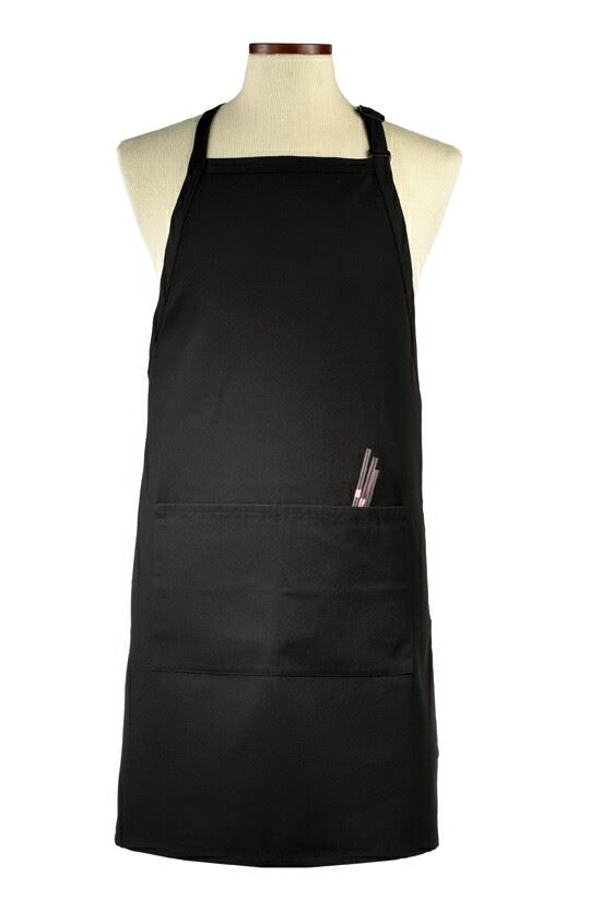 Siyah çift uzun Bib Apron