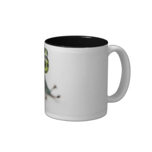 Black Spotted Green Poison Dart Frog Two-Tone Coffee Mug