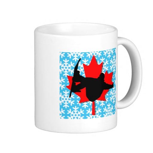 Canada snowflake snowboarding classic white coffee mug