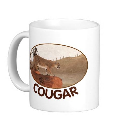 Koncentráció - Cougar klasszikus fehér kávé bögre