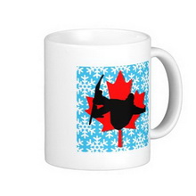 Canada snowflake snowboarding classic white coffee mug images