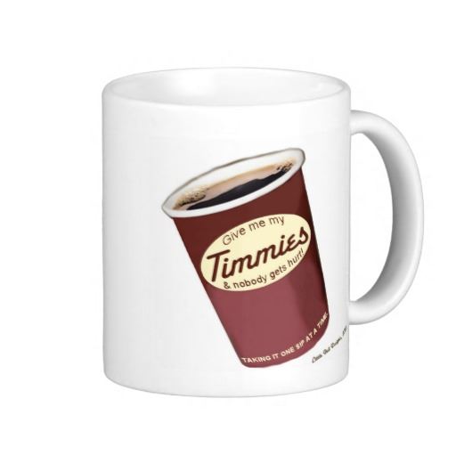 Me dan mi Timmies básico blanco taza