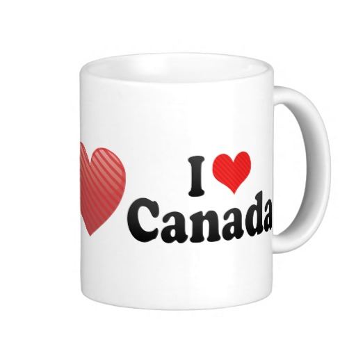 Uwielbiam Kanada klasyczny biały kubek kawy
