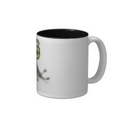 Noir tacheté vert Poison Dart Frog Mug à café bicolore images