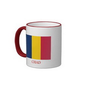 Bandera de Chad timbre café taza images
