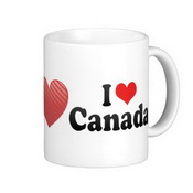 Eu amo o Canadá caneca de café branco clássico images