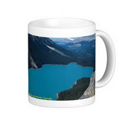 Peyto Lake, Icefield Parkway, Alberta, Kanada Classic vit kaffekopp images