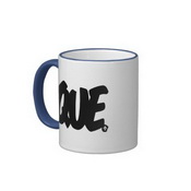 QUE Letters Ringer Coffee Mug images