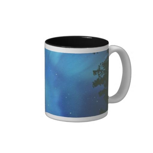 Northern Lights Or Aurora Borealis, Tilton Lake, S Two-Tone Coffee Mug
