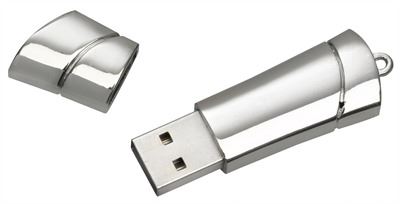 Skinnende metall USB-pinne