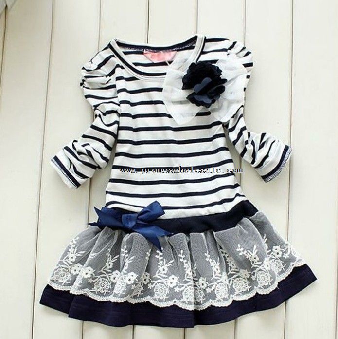 manches longues robe de fille d’enfants