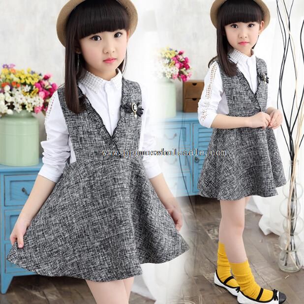 kids birthday cotton linen vest dresses